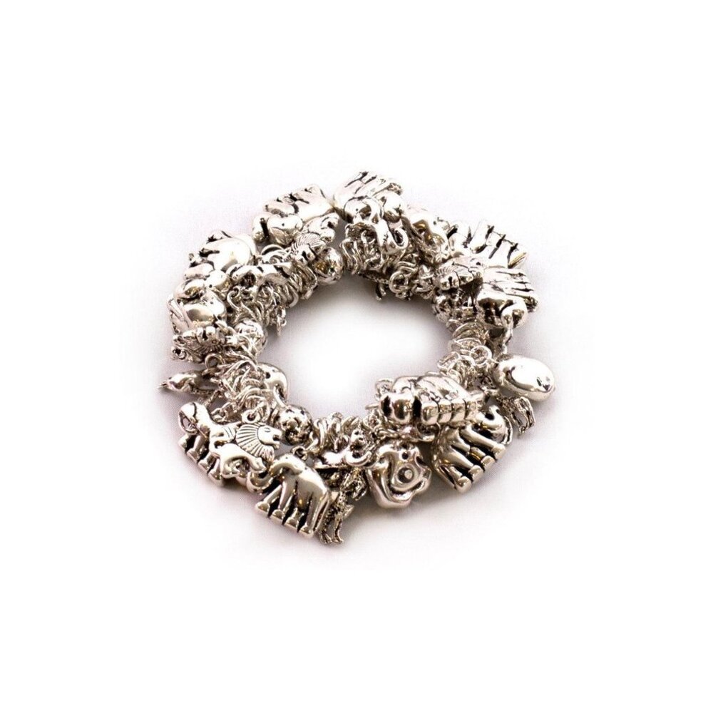 Safari Stretch Charm Bracelet Silver